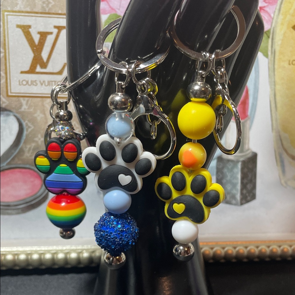 1pc Paw Print Keychains